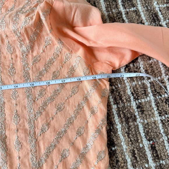 Orange Embroidered Kurta - Picture 6 of 7